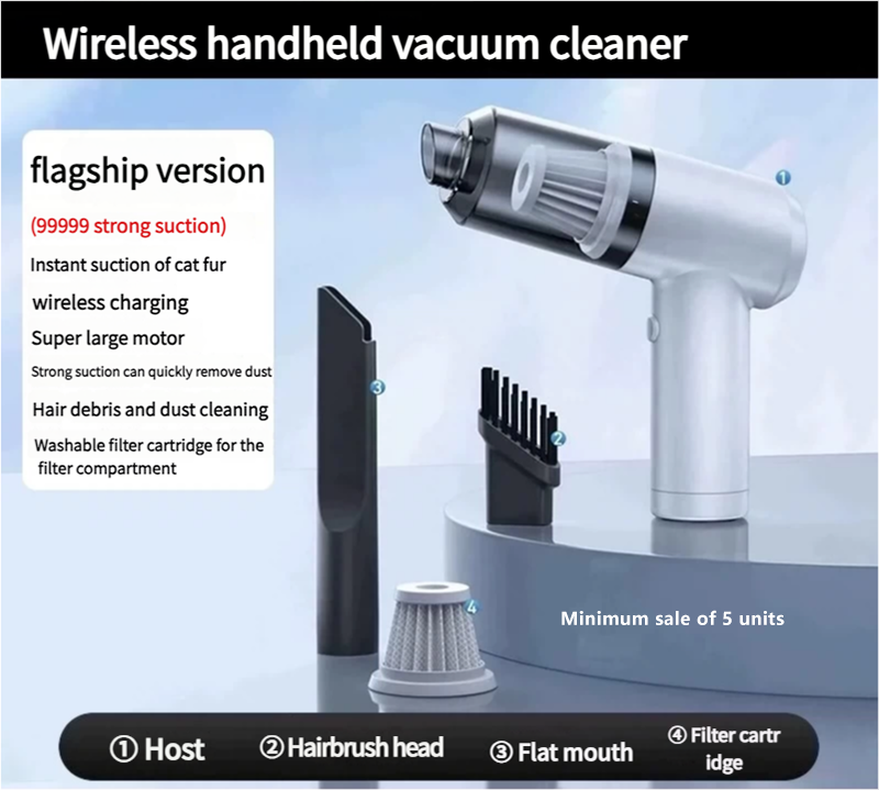 pibbfe4323 Car vacuum cleaner with strong suction power, wireless, portable, mini, small and high-power for household use - Image 1