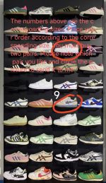 Two pairs of sports shoes. Mark the corresponding sizes with circles and send them to us. After placing the order, we will arrange for the shipment for you.
