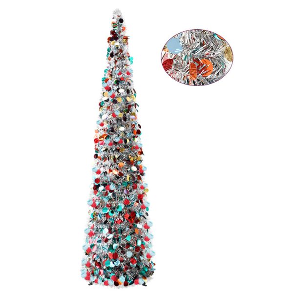 1.5m Leaning Christmas Tree, Telescoping Festive Decor, Unique Tilted Pine, Space Saving Design, Holiday Home Decor