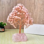 Crystal Money Tree Pink Quartz, Amethyst Gemstone Base, Copper Wire Life Tree, Feng Shui Wealth Decor Office Ornament - Image 3