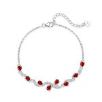 S925 Sterling Silver Bracelet, Pear Shape Peridot Topaz Crystal, Luxury Gemstone Jewelry, Elegant Women Fashion Accessory