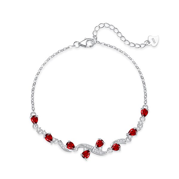 S925 Sterling Silver Bracelet, Pear Shape Peridot Topaz Crystal, Luxury Gemstone Jewelry, Elegant Women Fashion Accessory