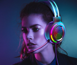 M12 Gaming Headset Wired, Hollow Out Ear Cup Design, USB Computer Headphones, Noise Isolation Mic, E-sports PC Headset - Image 5