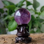 Brazilian Amethyst Crystal Ball, Natural Raw Stone Sphere, Hand Polished Feng Shui Decor, Healing Geode Office Ornament - Image 3