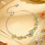 S925 Sterling Silver Bracelet, Pear Shape Peridot Topaz Crystal, Luxury Gemstone Jewelry, Elegant Women Fashion Accessory - Image 4