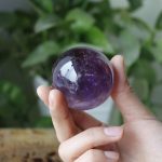 Brazilian Amethyst Crystal Ball, Natural Raw Stone Sphere, Hand Polished Feng Shui Decor, Healing Geode Office Ornament - Image 4
