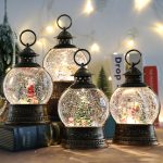 Christmas Lantern Music Box, Snow Globe Night Light, Santa Tree Decor, Rotating Crystal Ball Gift, Festive Table Lamp - Image 6