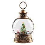 Christmas Lantern Music Box, Snow Globe Night Light, Santa Tree Decor, Rotating Crystal Ball Gift, Festive Table Lamp