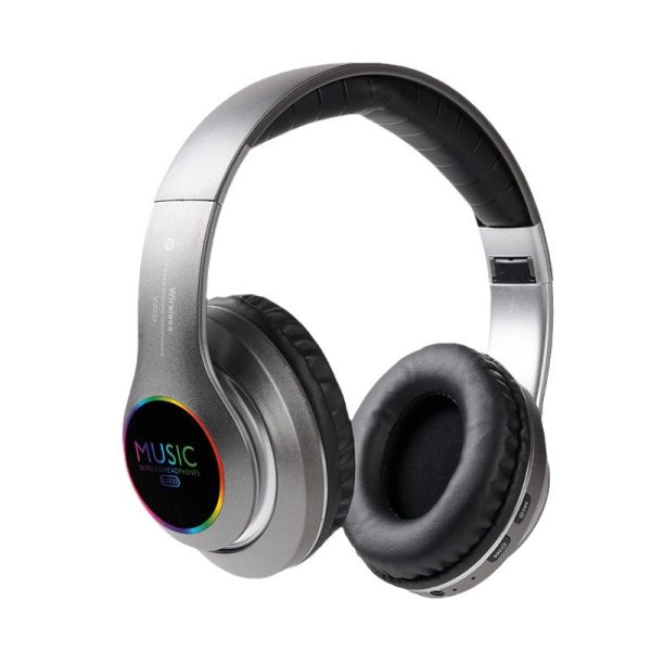 LED Sports Headphones 5.0, Colorful Light Up Ear Headset, Wireless Workout Earphones, Fitness Bluetooth Headset Running