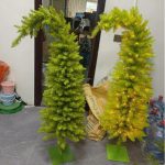 Green Leaning Christmas Tree, Pre-decorated with Ornaments, Built-in LED Lights, Tabletop Decor, Festive Home Display - Image 7