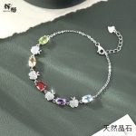 S925 Sterling Silver Bracelet, Pear Shape Peridot Topaz Crystal, Luxury Gemstone Jewelry, Elegant Women Fashion Accessory - Image 6