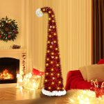 1.5m Leaning Christmas Tree, Telescoping Festive Decor, Unique Tilted Pine, Space Saving Design, Holiday Home Decor - Image 4