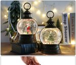 Christmas Lantern Music Box, Snow Globe Night Light, Santa Tree Decor, Rotating Crystal Ball Gift, Festive Table Lamp - Image 5