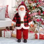 24-Inch Standing Santa Claus, Realistic Christmas Decor, Life Size Santa Figurine, Large Holiday Display Festive Decoration - Image 7