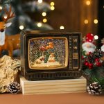 Christmas TV Snow Globe Lamp, Musical Water Night Light, Festive Tabletop Decor, Holiday Gift Box with Falling Snow - Image 3