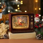 Christmas TV Snow Globe Lamp, Musical Water Night Light, Festive Tabletop Decor, Holiday Gift Box with Falling Snow - Image 4