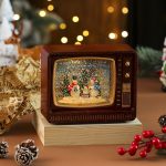 Christmas TV Snow Globe Lamp, Musical Water Night Light, Festive Tabletop Decor, Holiday Gift Box with Falling Snow - Image 5