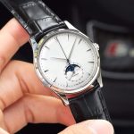 New Moon Phase Master Men's Quartz Watch with Moon Phase Function without Calendar Leather Strap Business Trend Watch for Men - Image 3